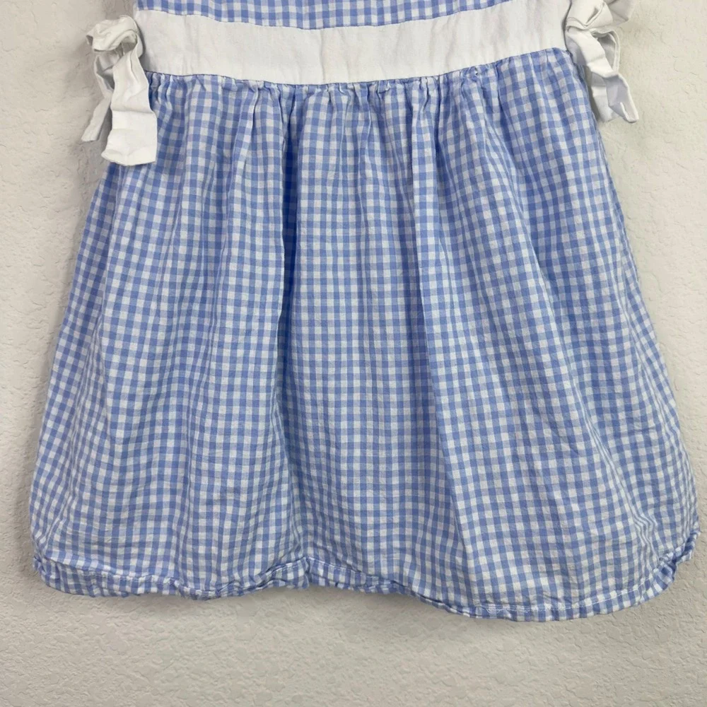 Lil Cactus Dress Girls 5T‎ Blue White Gingham Ruffle Whimsical Playful Summer